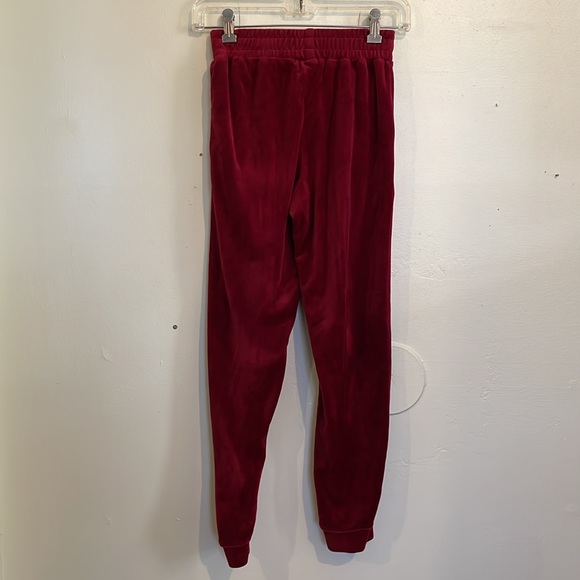 Xtraordinary Velour Track Suit, Deep Red w/ bedazzled Hearts on Sleeve, girls M - Picture 3 of 14